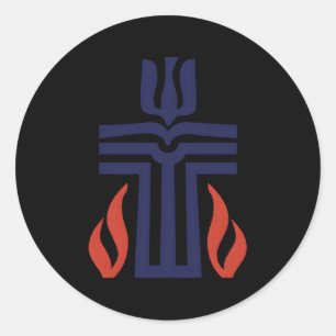 Sticker Rond Sceau de croix de l'Église presbytérienne