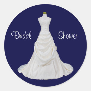 Sticker Rond Sceau de Fête des mariées bleu et blanc de la Mari