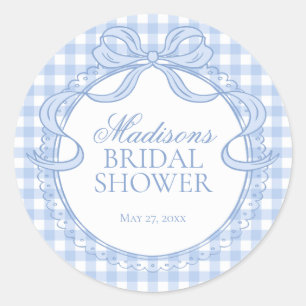 Sticker Rond Sceau de la douche de mariage à nœud coquette en v