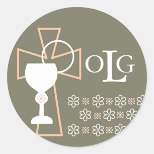 Sticker Rond Sceau de la première communion - Monogramme