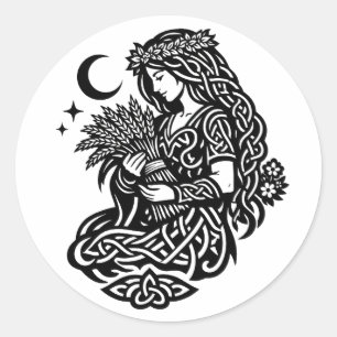 Sticker Rond Sceau de la Vierge — Encre de zodiaque terrestre