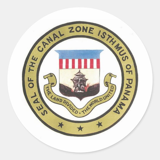 STICKER ROND SCEAU DE LA ZONE DU CANAL DE PANAMA (Devant)