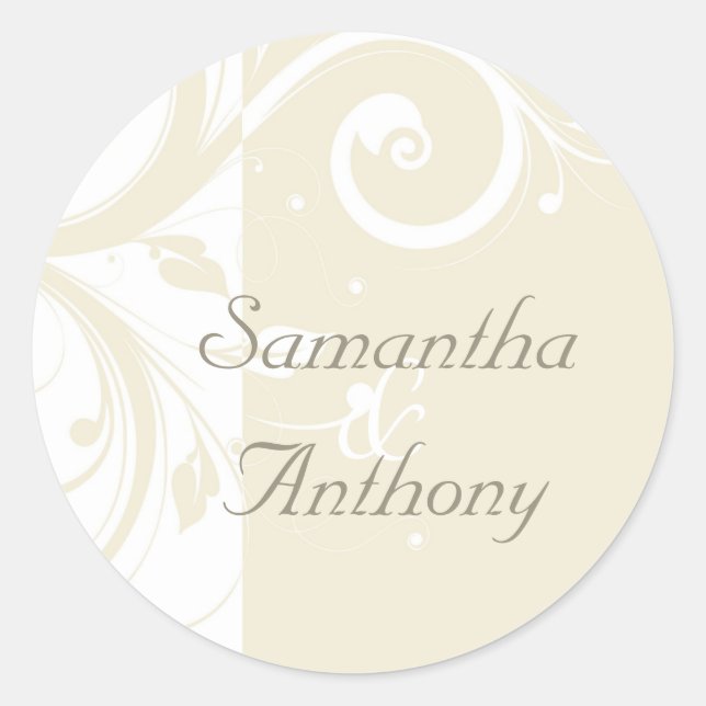 Sticker Rond Sceau de l'enveloppe de l'enveloppe de la crème in (Devant)