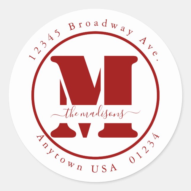 Sticker Rond Sceau de l'enveloppe de retour monographique perso (Devant)