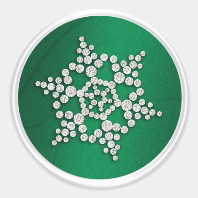 Sticker Rond Sceau de l'enveloppe du flocon de neige en cristal (Devant)