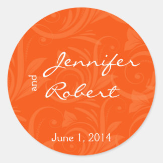 Sticker Rond Sceau de l'enveloppe du Mariage graphique Rose ora