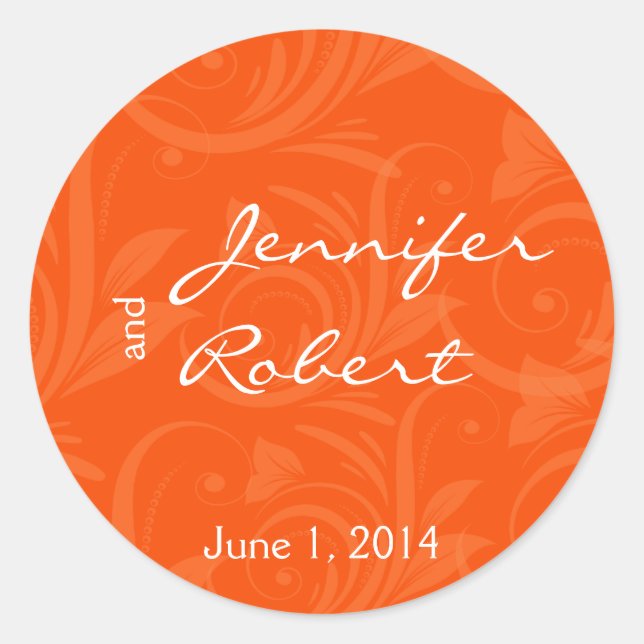 Sticker Rond Sceau de l'enveloppe du Mariage graphique Rose ora (Devant)