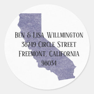 Sticker Rond Sceau de l'étiquette de l'adresse de retour en Cal