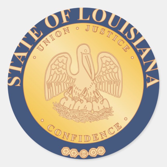 Sticker Rond Sceau de Louisiane (1890-2010) (Devant)