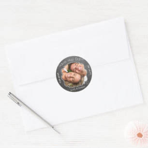 Sticker Rond Sceau de mariage à la craie 'Ever After' pour anno