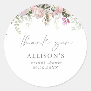 Sticker Rond Sceau de Merci floral de printemps