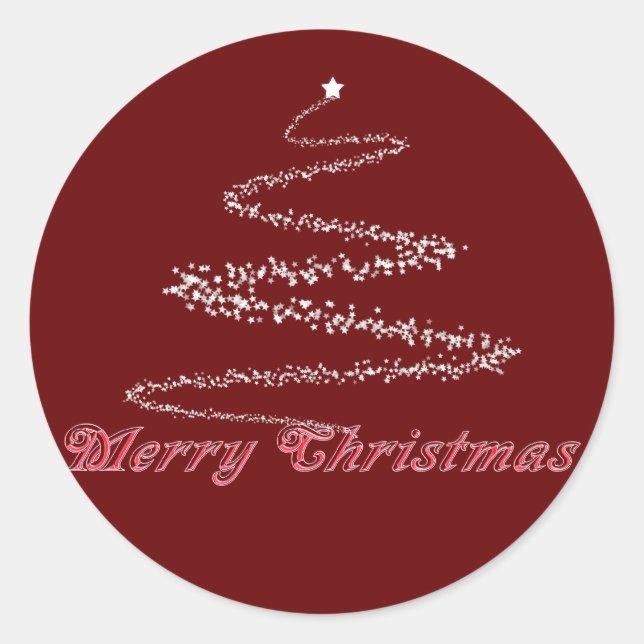 Sticker Rond Sceau de Noël rouge Joyeux (Devant)