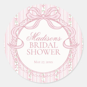 Sticker Rond Sceau de Réception de Mariage Floral Fancy Vintage