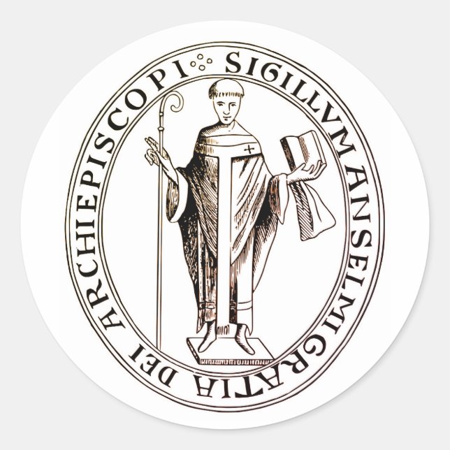 Sticker Rond Sceau de Saint Anselm de Canterbury (Devant)