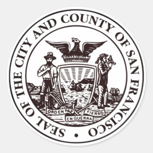 Sticker Rond Sceau de San Francisco, Californie