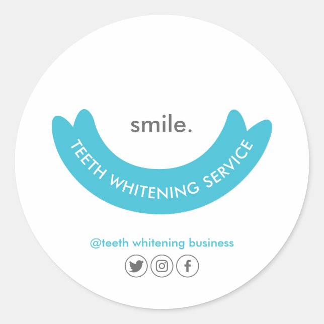 Sticker Rond Sceau de soins de blanchiment des dents (Devant)