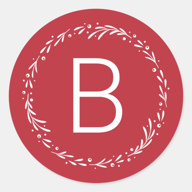 Sticker Rond Sceau d'enveloppe à monogramme Splendid de couleur (Devant)