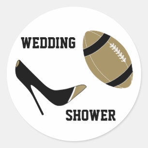 Sticker Rond Sceau d'enveloppe à thème de football noir et bron