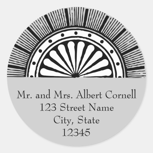 Sticker Rond Sceau d'enveloppe Art déco (Devant)