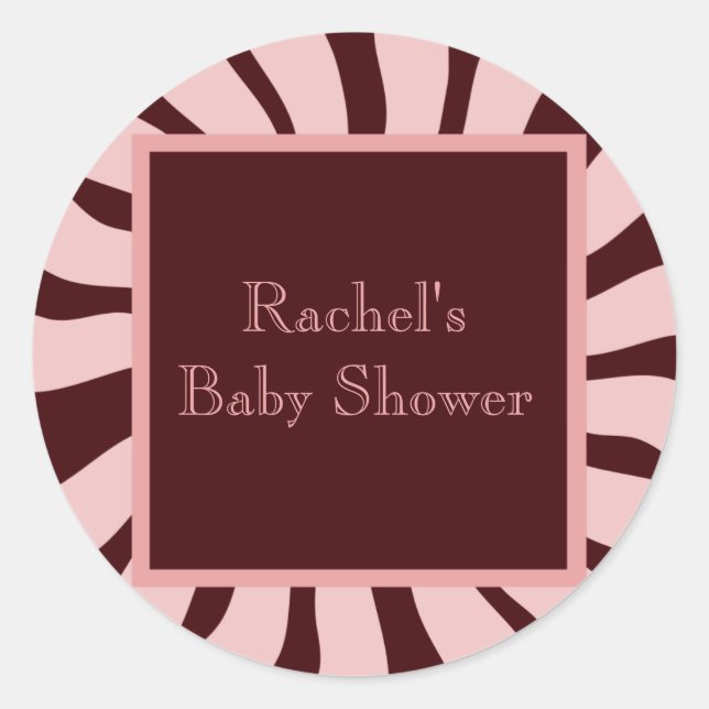 Sticker Rond Sceau d'enveloppe baby shower (Devant)