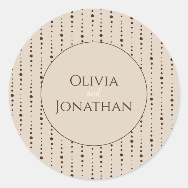 Sticker Rond Sceau d'enveloppe beige élégant (Devant)