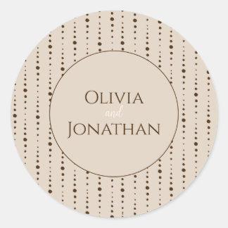 Sticker Rond Sceau d'enveloppe beige élégant