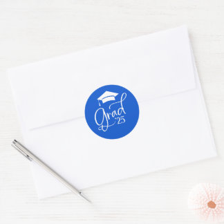 Sticker Rond Sceau d'enveloppe bleu blanc pour 2025