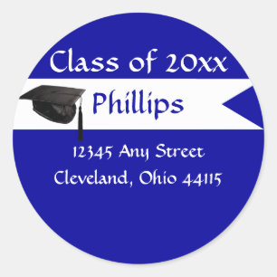 Sticker Rond Sceau d'enveloppe bleu supérieur