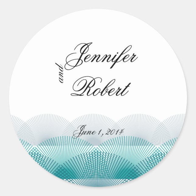 Sticker Rond Sceau d'enveloppe bleu turquoise (Devant)