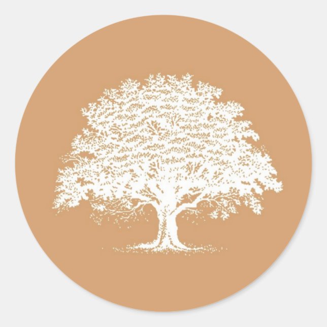 Sticker Rond Sceau d'enveloppe Brown/Mariage blanc de 20 ressor (Devant)