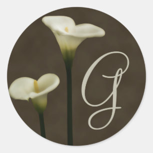 Sticker Rond Sceau d'enveloppe Calla Lily G