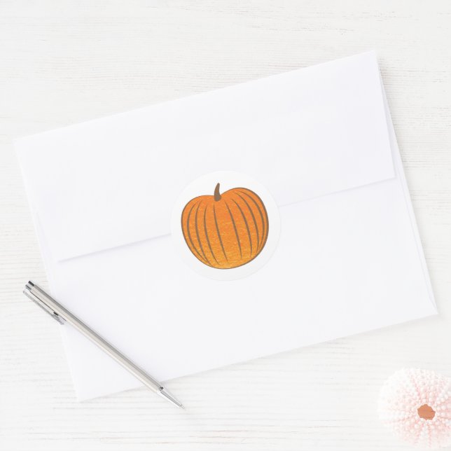 Sticker Rond Sceau d'enveloppe Citrouille d'automne Bold Orange (Enveloppe)