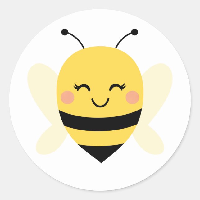 Sticker Rond Sceau d'enveloppe d'abeilles pour Invitations Baby (Devant)