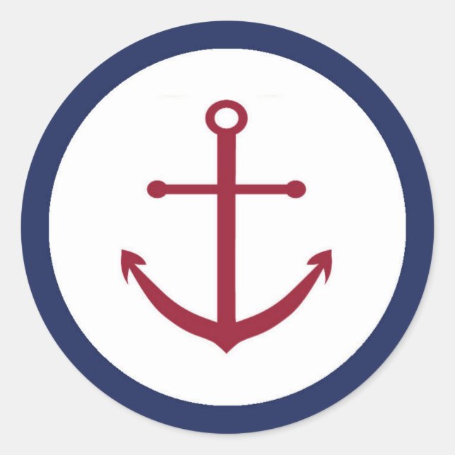 Sticker Rond Sceau d'enveloppe d'Ancre Baby shower nautique (Devant)