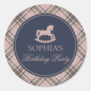 Sticker Rond Sceau d'enveloppe d'anniversaire Cheval à bascule
