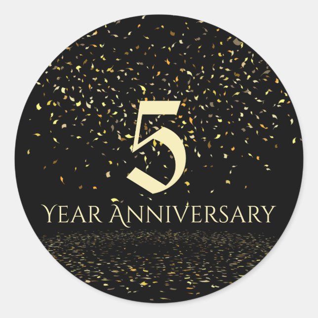 Sticker Rond Sceau d'enveloppe de 5 ans (Devant)