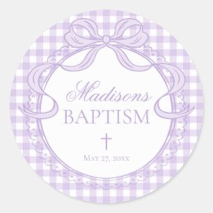 Sticker Rond Sceau d'enveloppe de baptême à nœud papillon Coque