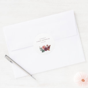 Sticker Rond Sceau d'enveloppe de bouquet floral rustique pour 
