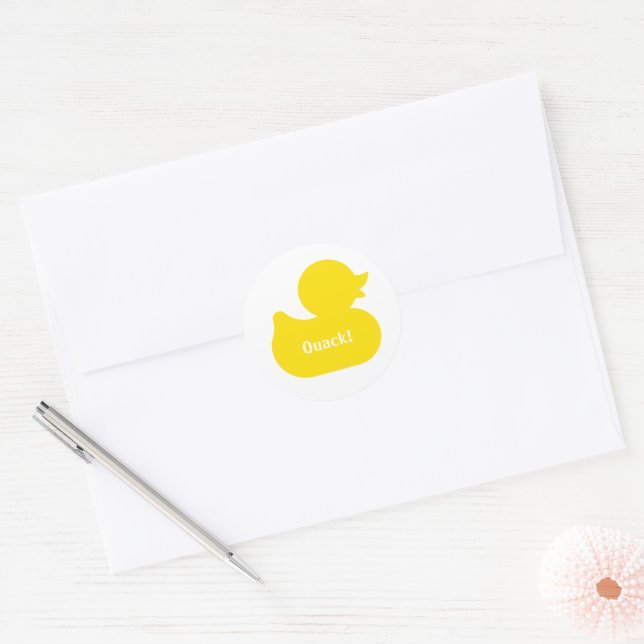 Sticker Rond Sceau d'enveloppe de canard en caoutchouc (Enveloppe)