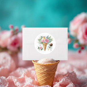 Sticker Rond Sceau d'enveloppe de cône de glace pour la douche