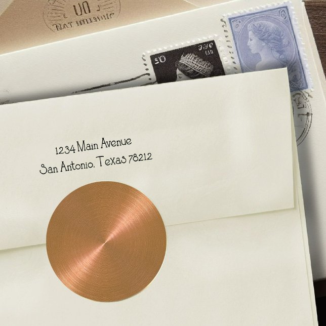 Sticker Rond Sceau d'enveloppe de cuivre (Créateur téléchargé)