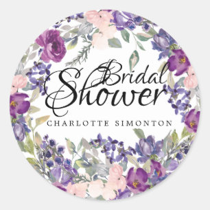 Sticker Rond Sceau d'enveloppe de Fête des mariées florale de P