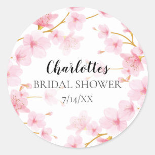 Sticker Rond Sceau d'enveloppe de Fête des mariées florale en f
