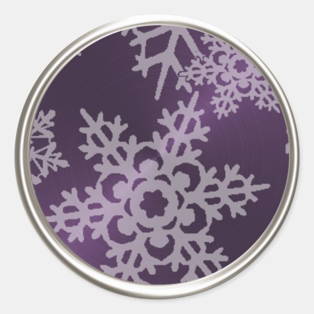 Sticker Rond Sceau d'enveloppe de flocon de neige Pearl (Devant)