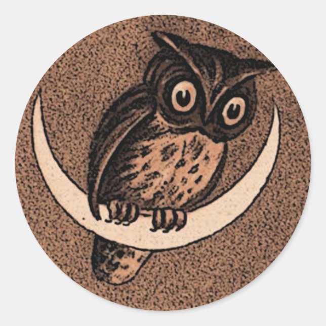 Sticker Rond Sceau d'enveloppe de hibou (Devant)