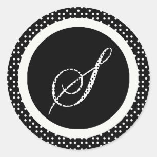 Sticker Rond Sceau d'enveloppe de la lettre S Monogramme
