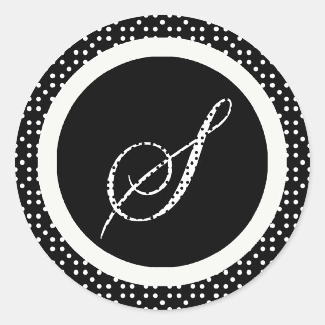 Sticker Rond Sceau d'enveloppe de la lettre S Monogramme (Devant)