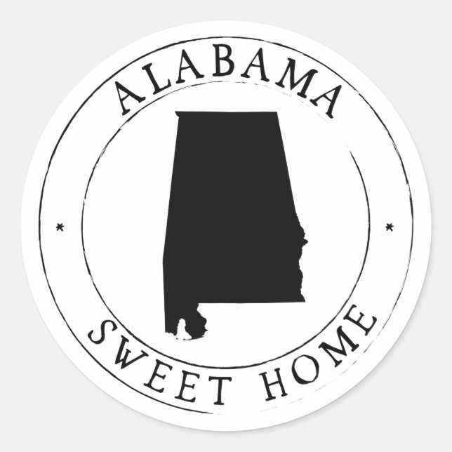 Sticker Rond Sceau d'enveloppe de l'État de l'Alabama (Devant)