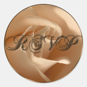 Sticker Rond Sceau d'enveloppe de Mariage de crème RSVP rustiqu