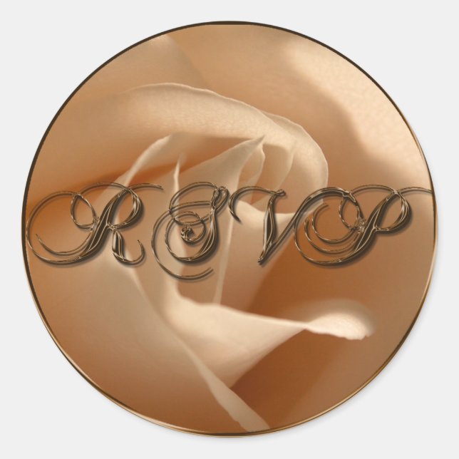 Sticker Rond Sceau d'enveloppe de Mariage de crème RSVP rustiqu (Devant)